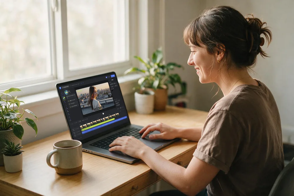 Editor working on a timeline